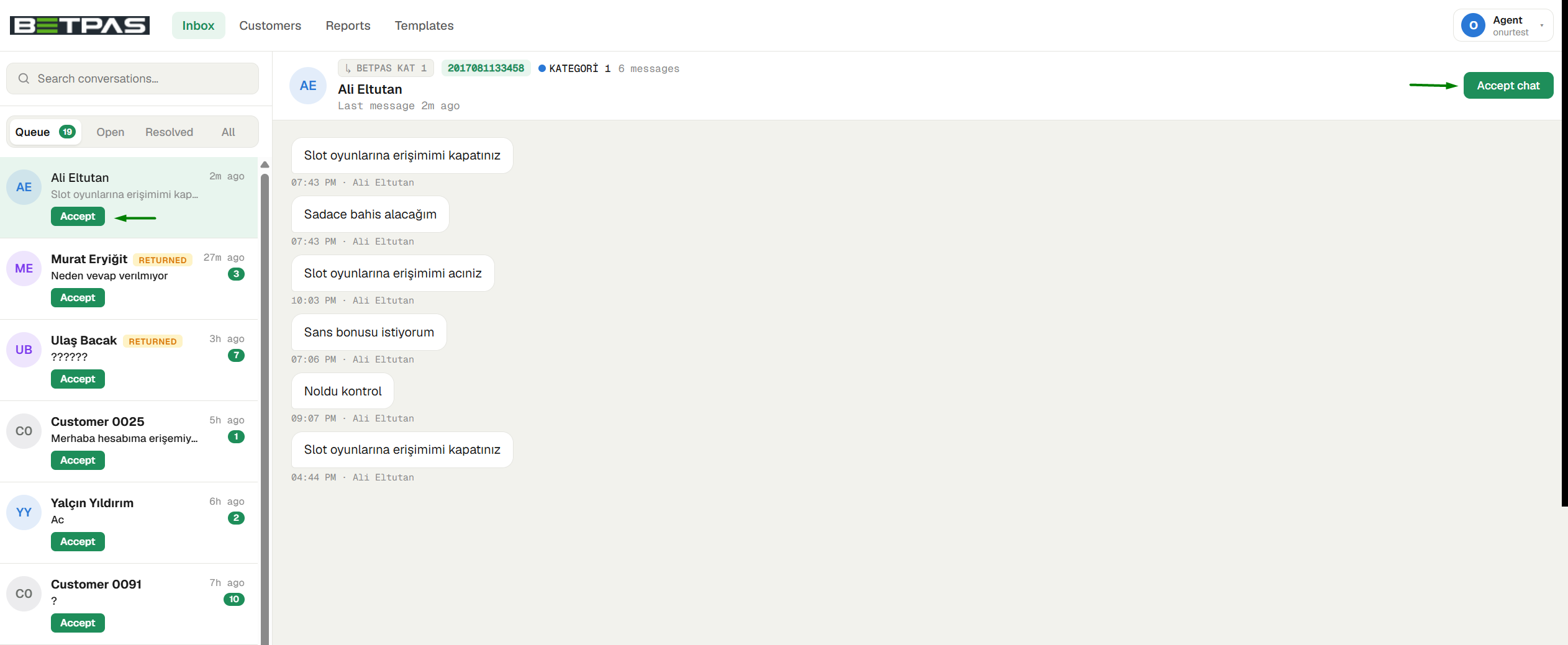 An open conversation with the Accept button